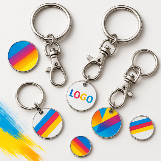 Porte-clés jeton personnalisé impression quadri – pratique et élégant