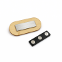 Badge nominatif aimanté ovale 70x30 mm bois gravé