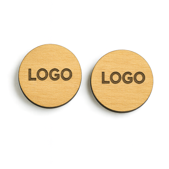 Jetons en bois personnalisés – gravés recto/verso