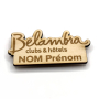 Badge nominatif sur mesure aimanté bois gravé
