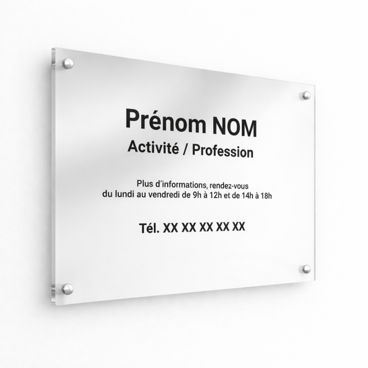 Plaque professionnelle PVC