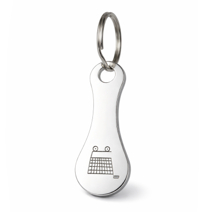 Porte-clés en aluminium personnalisé avec gravure laser pour caddie de course