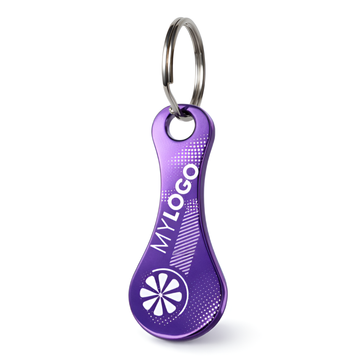 Porte-clés en aluminium personnalisé avec impression couleur pour chariot de course